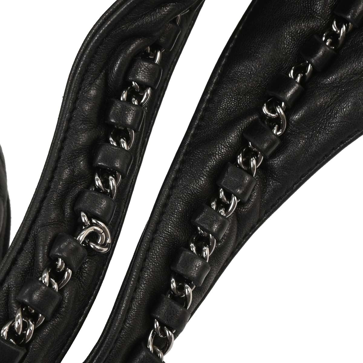 Chanel 2004-2005 Black Lambskin Luxury Chain Around Hobo Bag