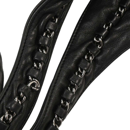 Chanel 2004-2005 Black Lambskin Luxury Chain Around Hobo Bag