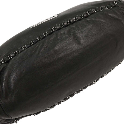 Chanel 2004-2005 Black Lambskin Luxury Chain Around Hobo Bag