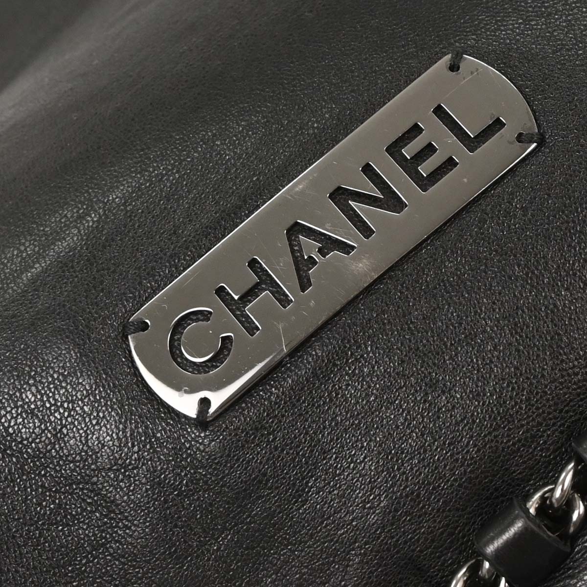 Chanel 2004-2005 Black Lambskin Luxury Chain Around Hobo Bag