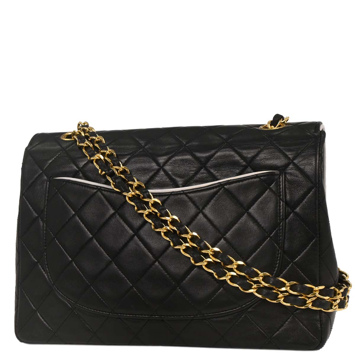 Chanel 1994-1996 Black Lambskin Single Flap Shoulder Bag