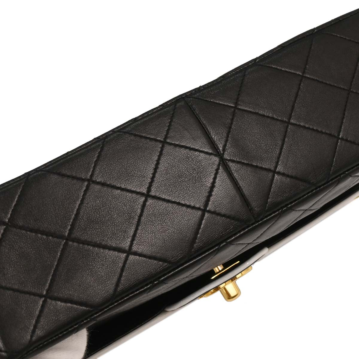 Chanel 1994-1996 Black Lambskin Single Flap Shoulder Bag