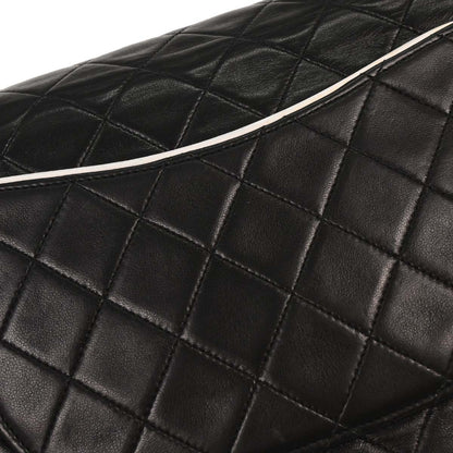 Chanel 1994-1996 Black Lambskin Single Flap Shoulder Bag
