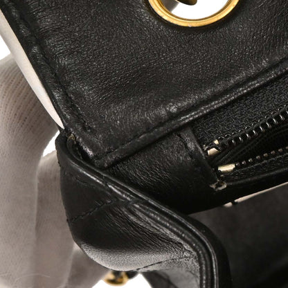 Chanel 1994-1996 Black Lambskin Single Flap Shoulder Bag