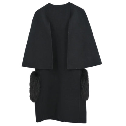 Fendi * Collarless Single Breasted Coat Black #36