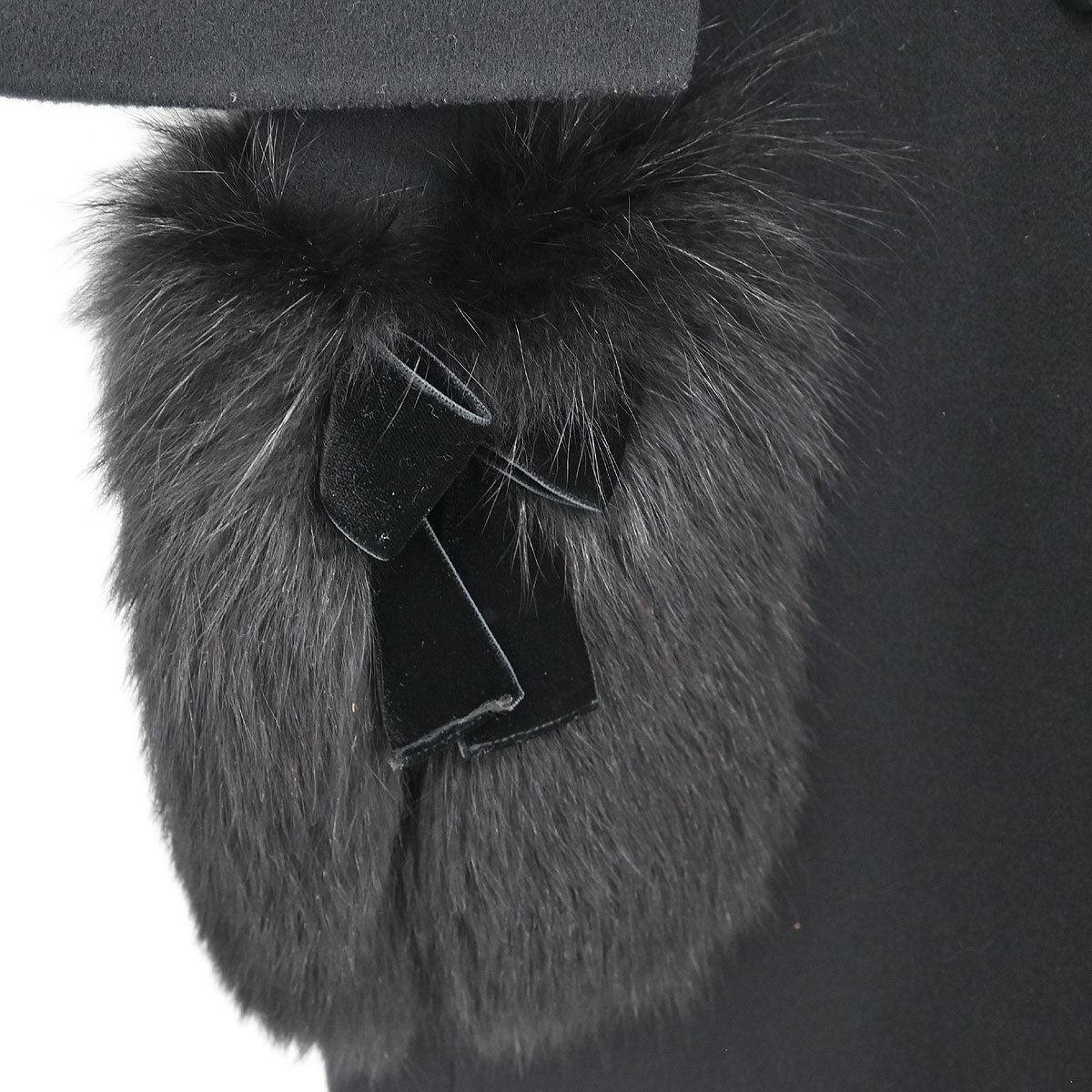 Fendi * Collarless Single Breasted Coat Black #36