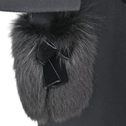 Fendi * Collarless Single Breasted Coat Black #36