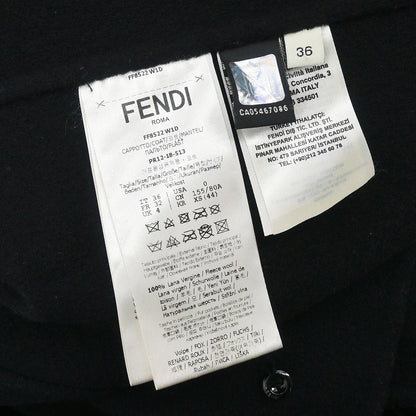 Fendi * Collarless Single Breasted Coat Black #36
