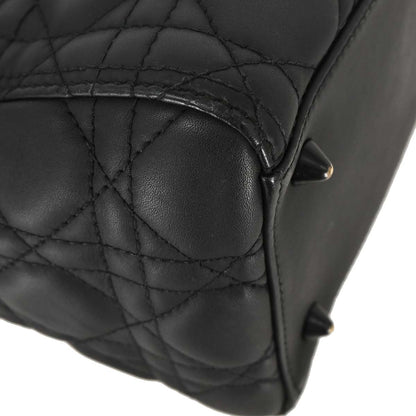Christian Dior Black Lambskin Lady Dior Cannage Handbag