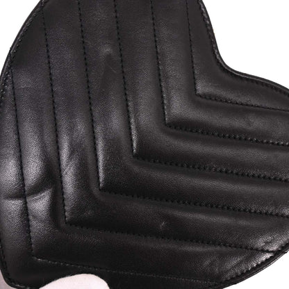 Saint Laurent Black Leather Love Heart Shoulder Bag