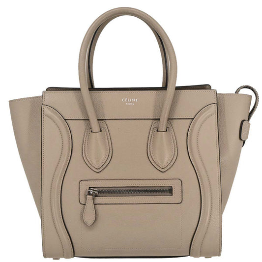 Celine Beige Luggage Micro Tote Handbag