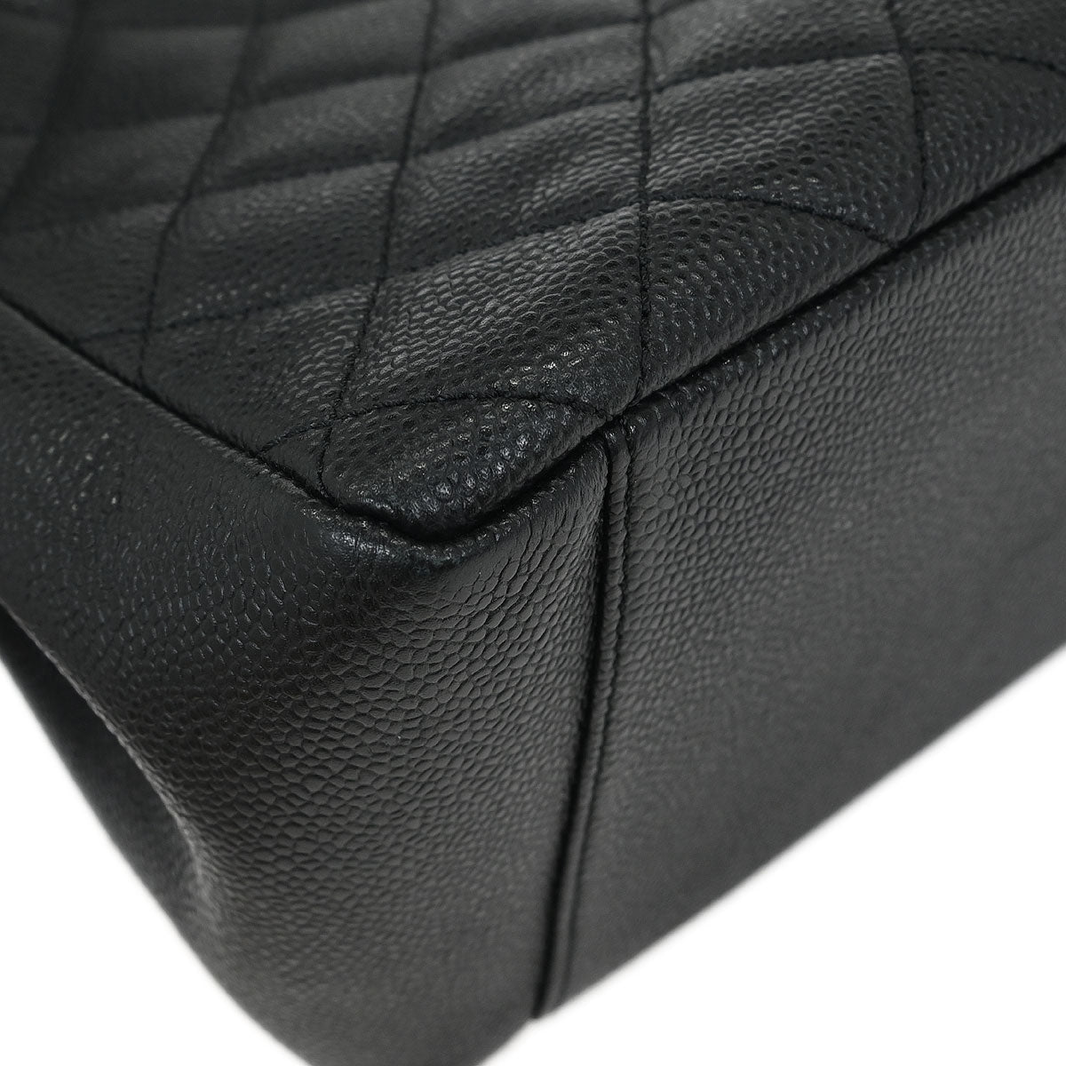 Chanel 2012-2013 Black Caviar Grand Shopping Tote GST Chain Handbag