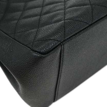 Chanel 2012-2013 Black Caviar Grand Shopping Tote GST Chain Handbag