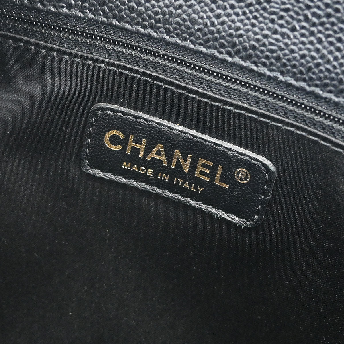 Chanel 2012-2013 Black Caviar Grand Shopping Tote GST Chain Handbag