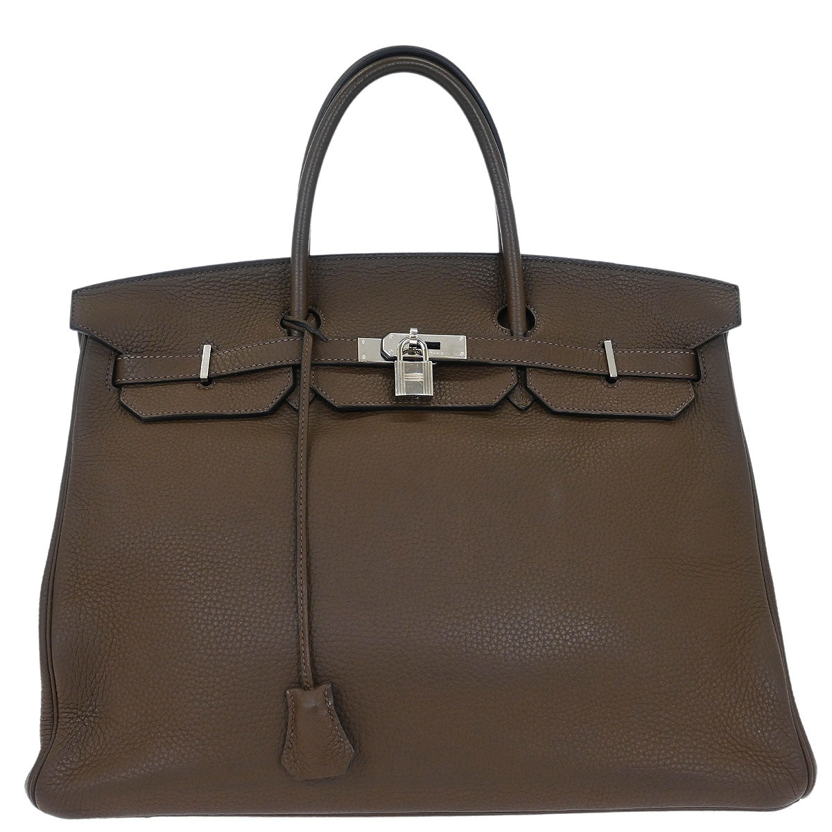 Hermes Taupe Gray Taurillon Clemence Birkin 40 Handbag