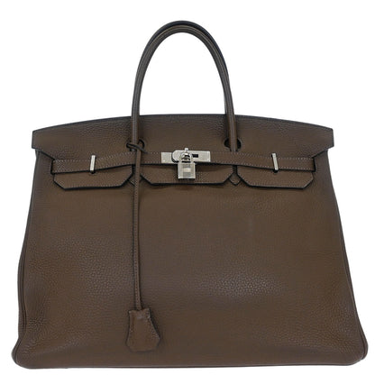 Hermes Taupe Gray Taurillon Clemence Birkin 40 Handbag