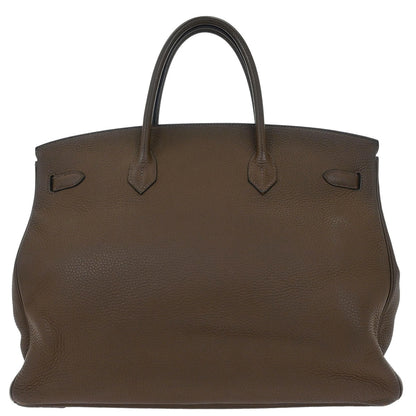 Hermes Taupe Gray Taurillon Clemence Birkin 40 Handbag