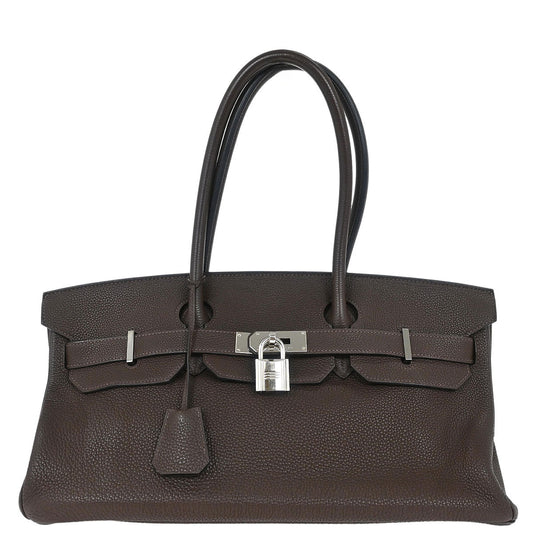 Hermes Chocolat Togo JPG Shoulder Birkin Handbag