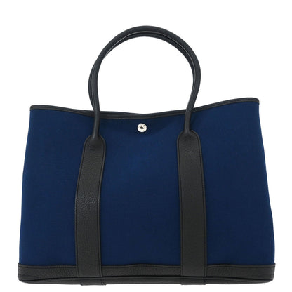 Hermes Navy Toile Officier Negonda Garden Party 36 PM Tote Bag