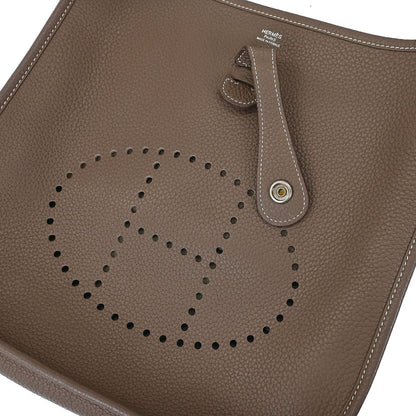 Hermes Etoupe Taurillon Clemence Evelyne 3 29 PM Shoulder Bag