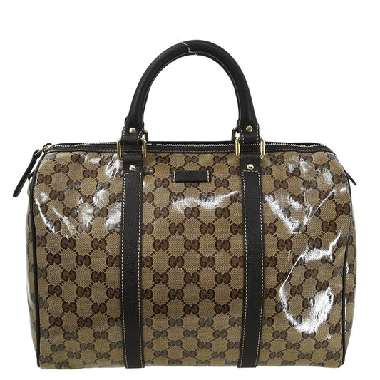 Gucci Brown GG Crystal Duffle Handbag