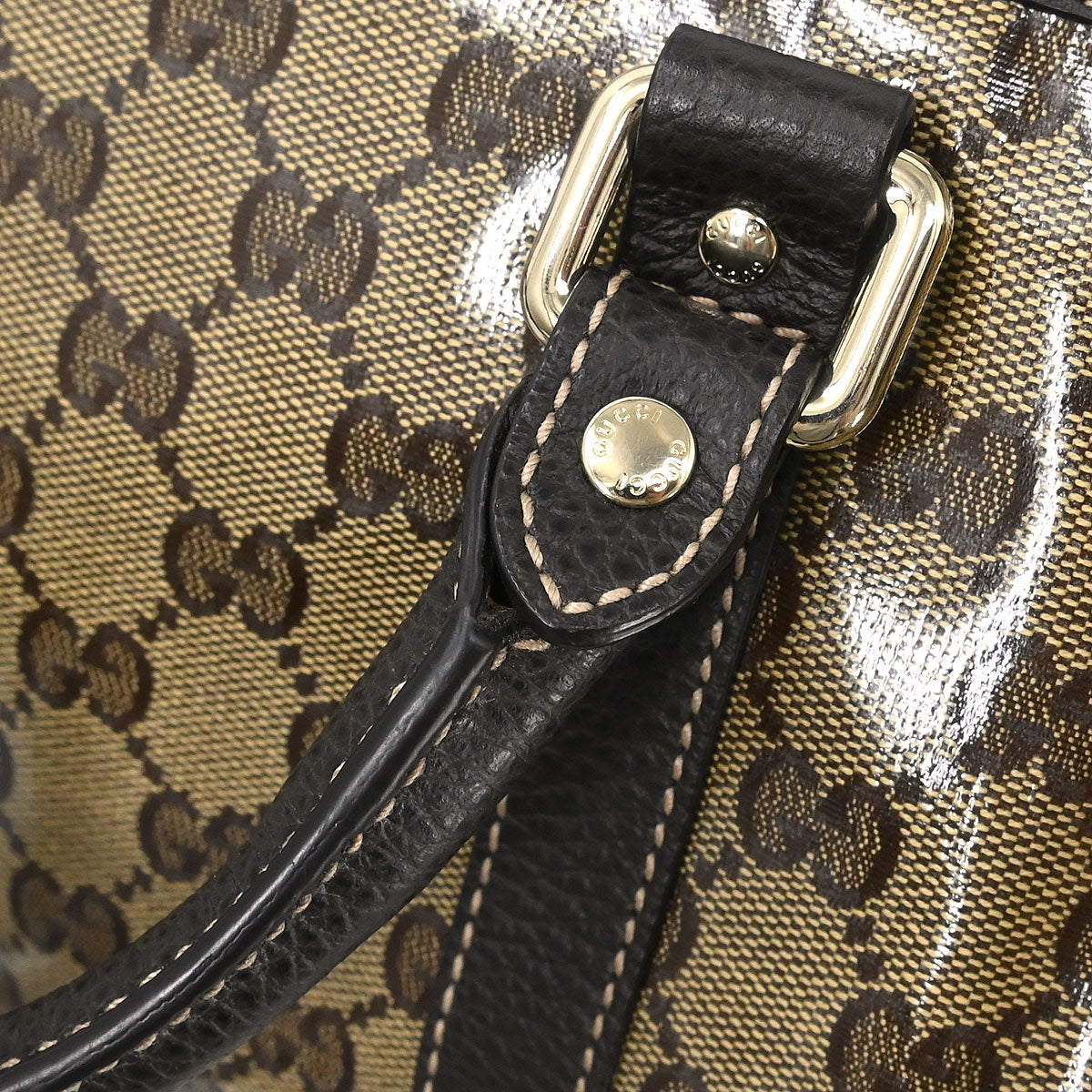 Gucci Brown GG Crystal Duffle Handbag