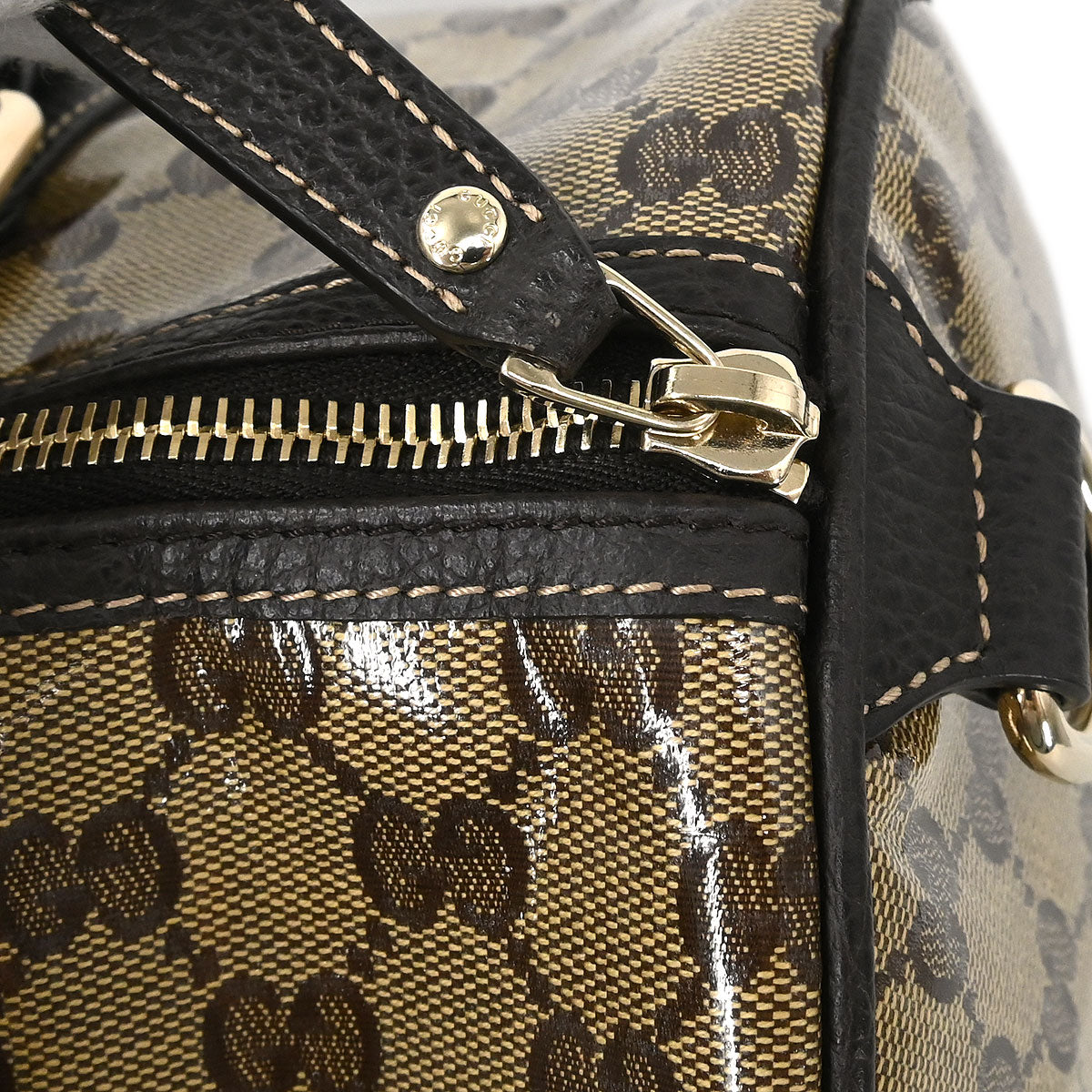 Gucci Brown GG Crystal Duffle Handbag