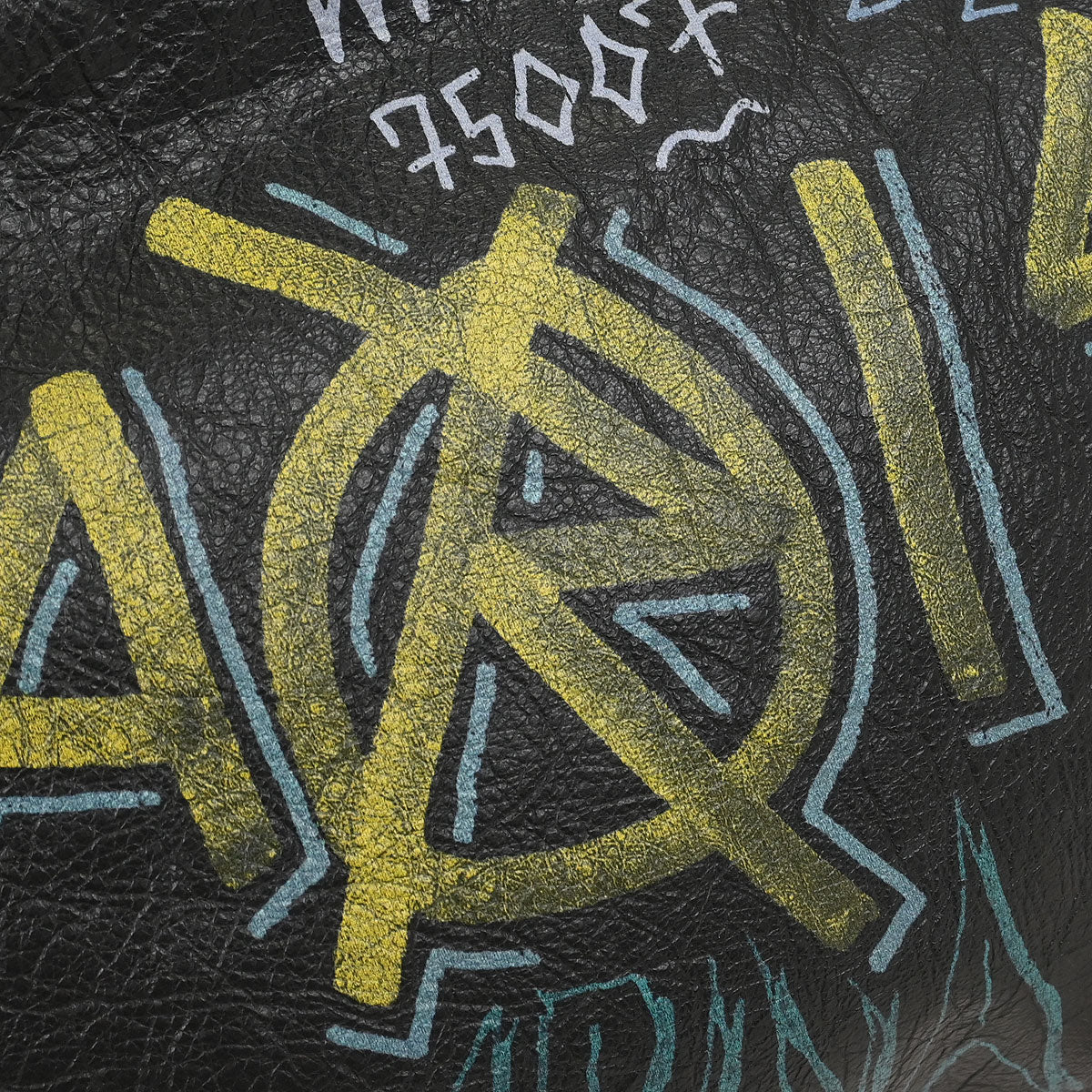 Balenciaga Black Lambskin Graffiti Print Clutch Bag