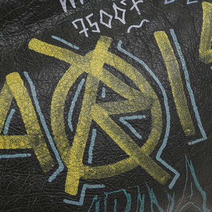 Balenciaga Black Lambskin Graffiti Print Clutch Bag