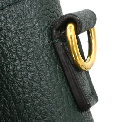 Celine Green Leather Nano Luggage 2way Shoulder Tote Bag