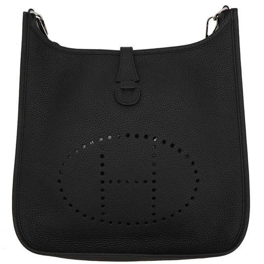 Hermes Black Taurillon Clemence Evelyne 3 29 PM Shoulder Bag