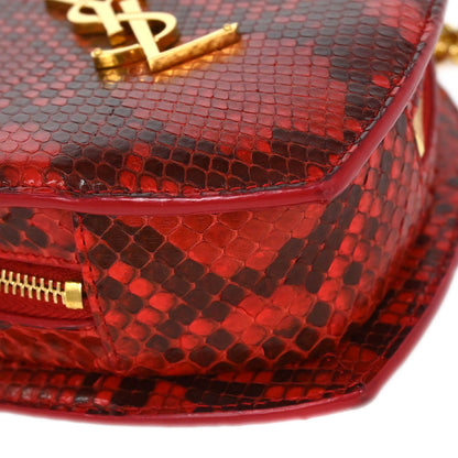 Saint Laurent * Red Python Love Heart Shoulder Bag
