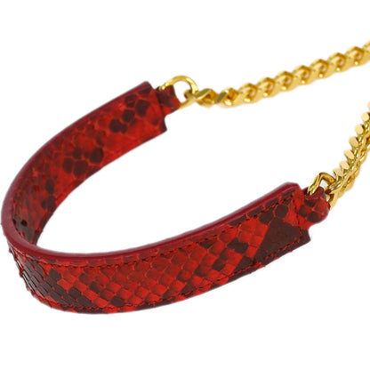 Saint Laurent * Red Python Love Heart Shoulder Bag