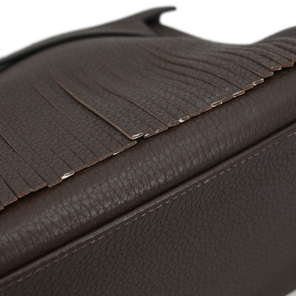 Hermes Ebene Taurillon Clemence Shoulder Kelly Handbag