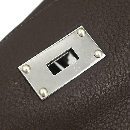 Hermes Ebene Taurillon Clemence Shoulder Kelly Handbag