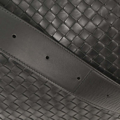 Bottega Veneta Black Calfskin Intrecciato Messenger Bag