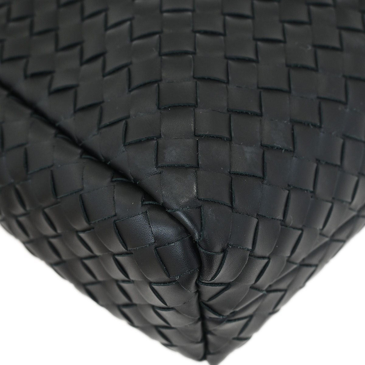 Bottega Veneta Black Calfskin Intrecciato Briefcase Handbag