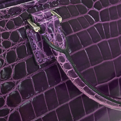 Loewe * Purple Crocodile Amazona 23 Handbag