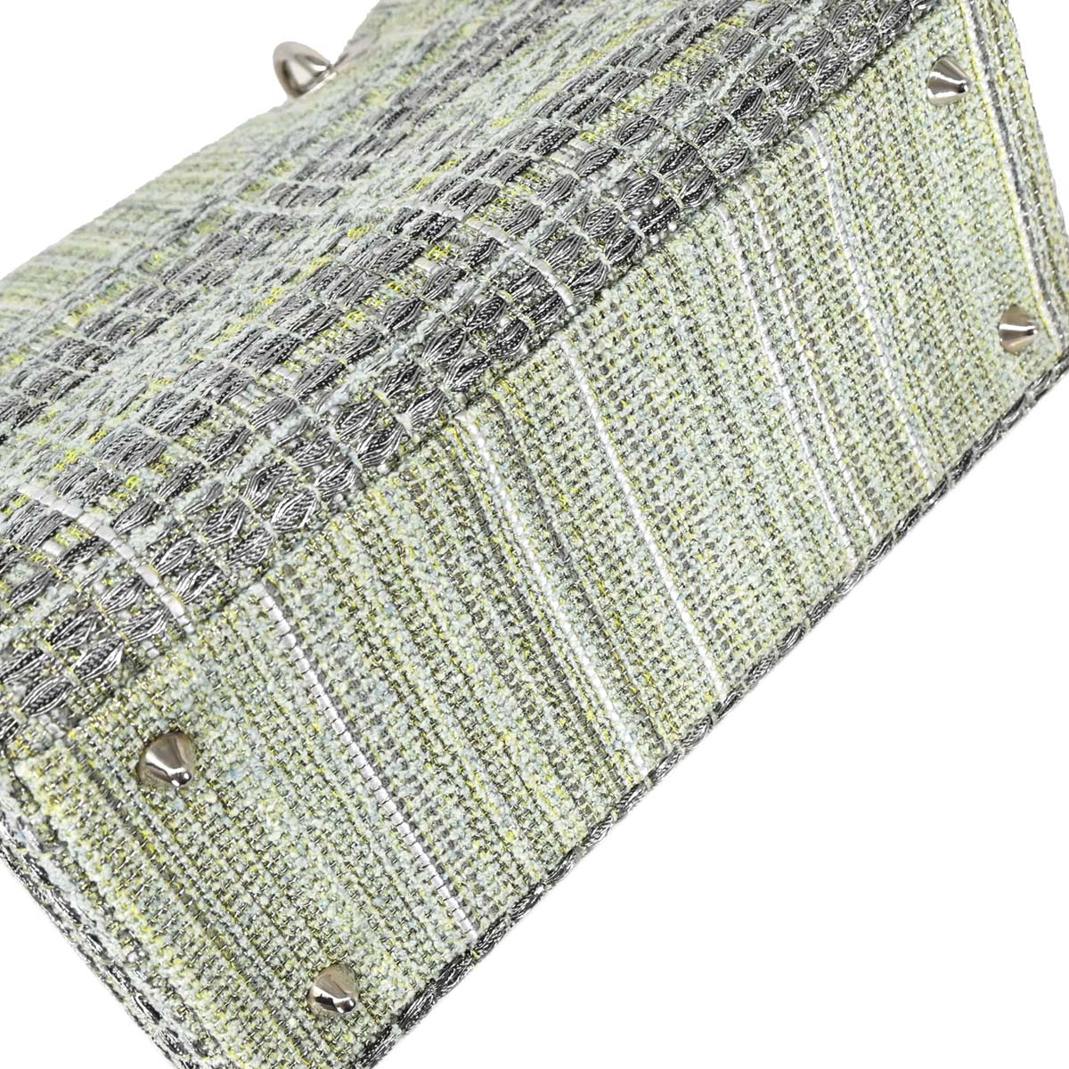 Christian Dior Green Tweed Medium Lady Dior Handbag