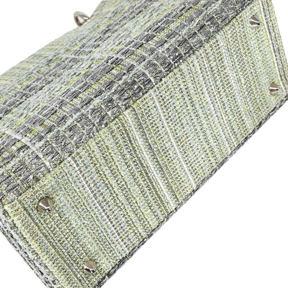 Christian Dior Green Tweed Medium Lady Dior Handbag
