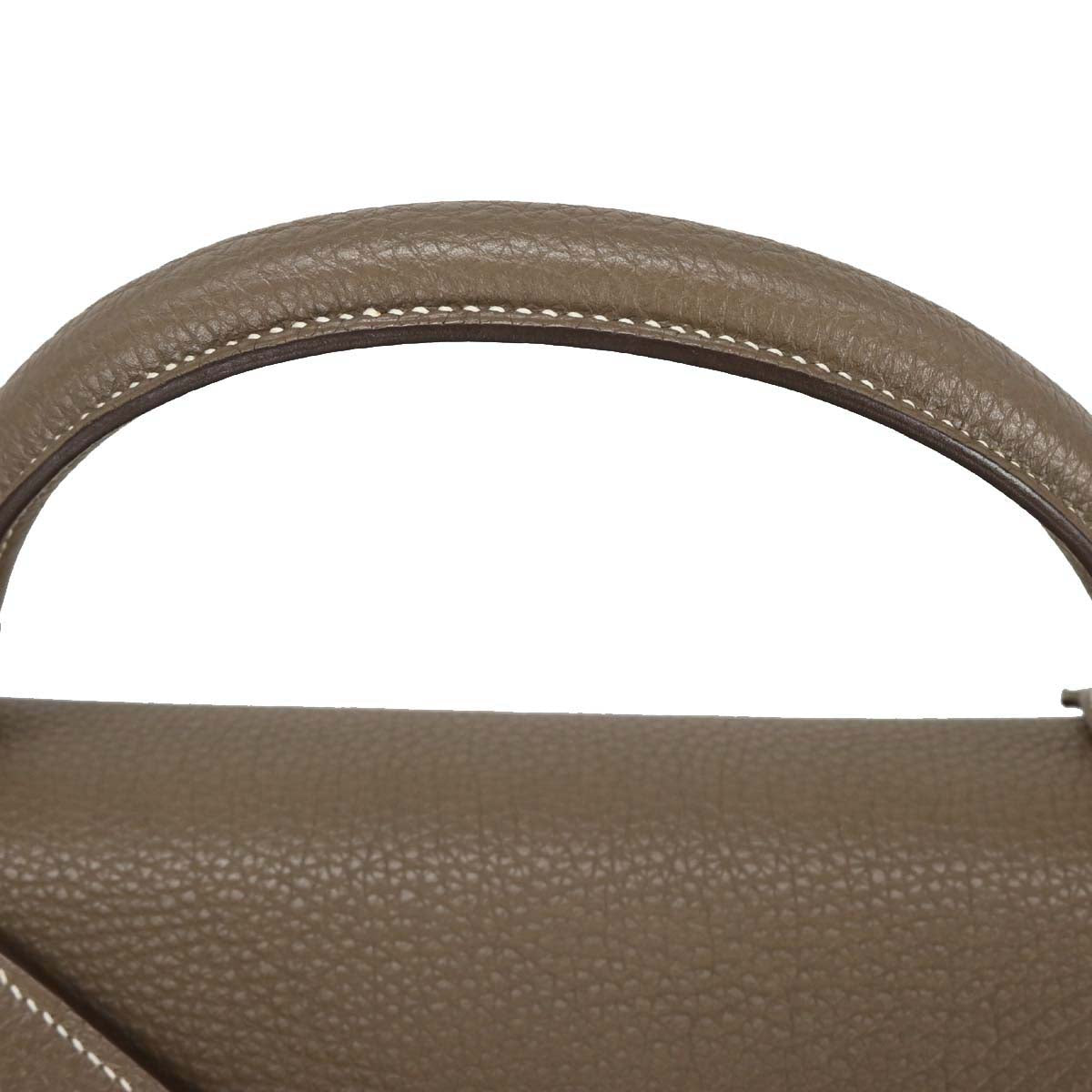 Hermes Etoupe Gray Togo Kelly 40 Retourne 2way Shoulder Handbag