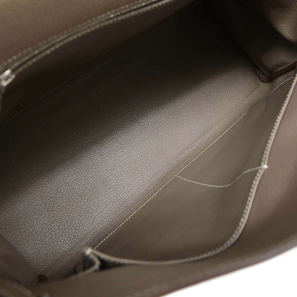 Hermes Etoupe Gray Togo Kelly 40 Retourne 2way Shoulder Handbag