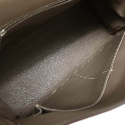 Hermes Etoupe Gray Togo Kelly 40 Retourne 2way Shoulder Handbag
