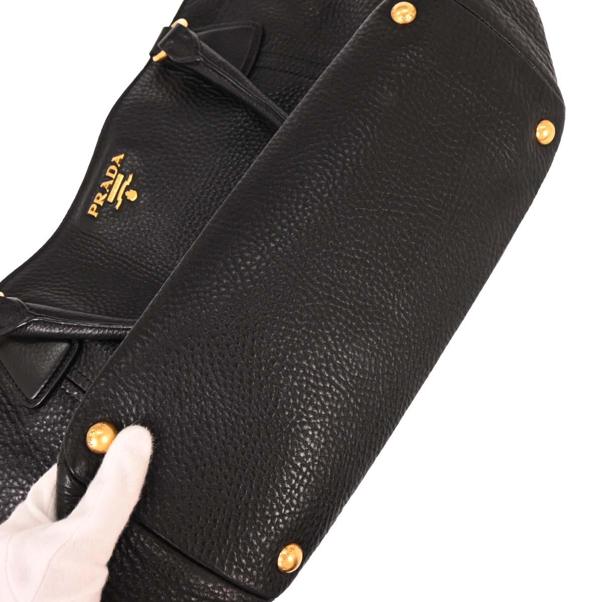 Prada Black Leather Tote Handbag