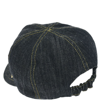 Chanel Cap Hat Denim Navy #M Small Good