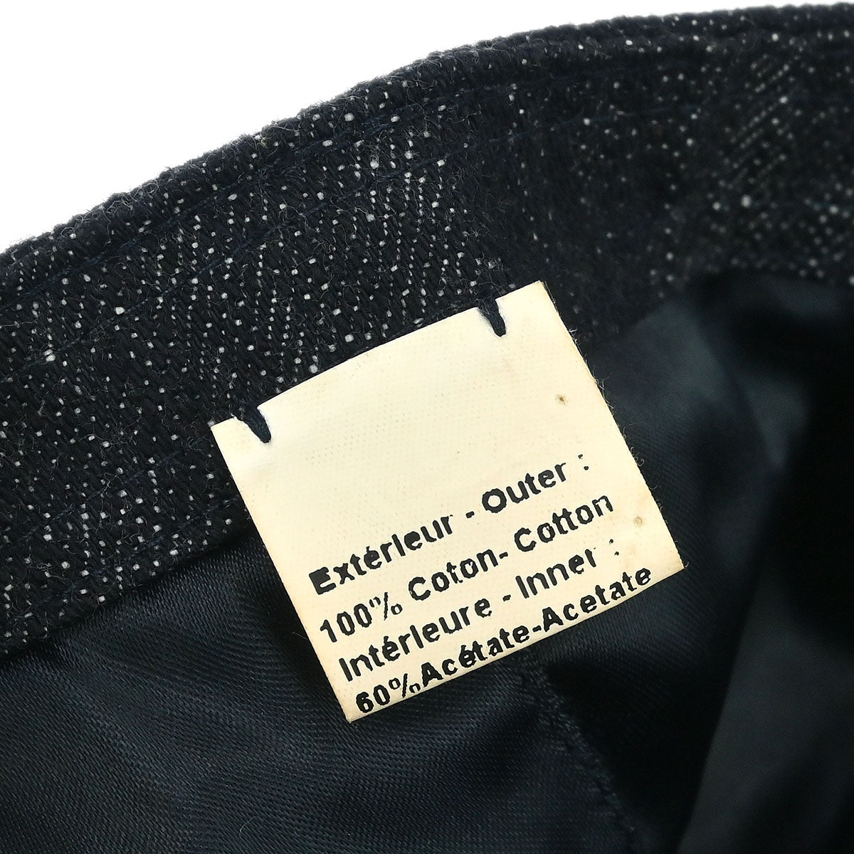 Chanel Cap Hat Denim Navy #M Small Good