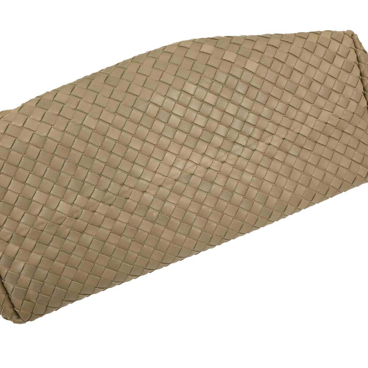 Bottega Veneta Beige Lambskin Intrecciato Tote Bag