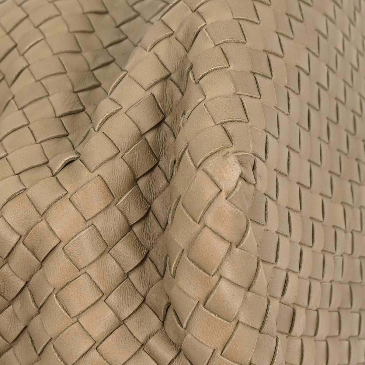 Bottega Veneta Beige Lambskin Intrecciato Tote Bag