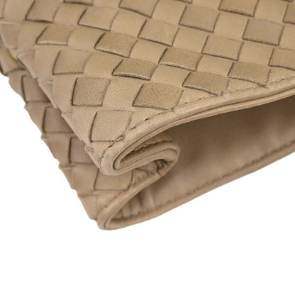 Bottega Veneta Beige Lambskin Intrecciato Tote Bag