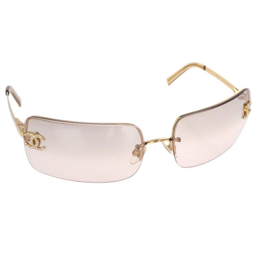 Chanel Sunglasses Eyewear Brown Rhinestone Small Good
